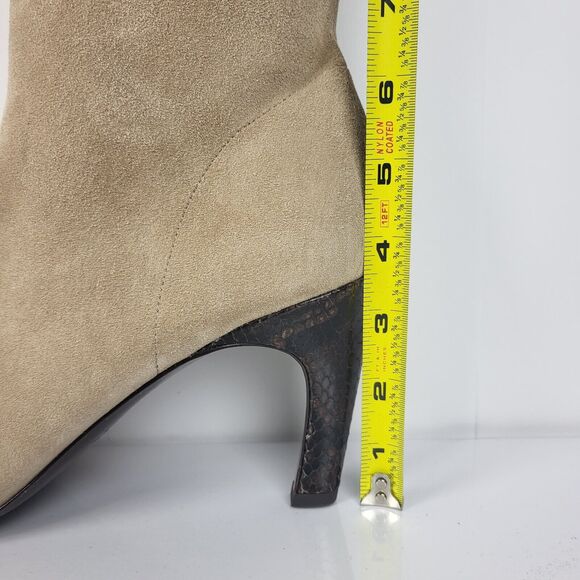 TORY BURCH suede Over The Knee Boots EMBOSSED HEEL - Picture 4 of 16